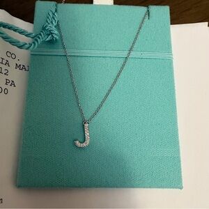 Tiffany & Co Platinum Diamond J necklace